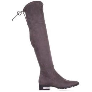 GUESS Zafira Over the Knee Boots Dark Gray Fabric